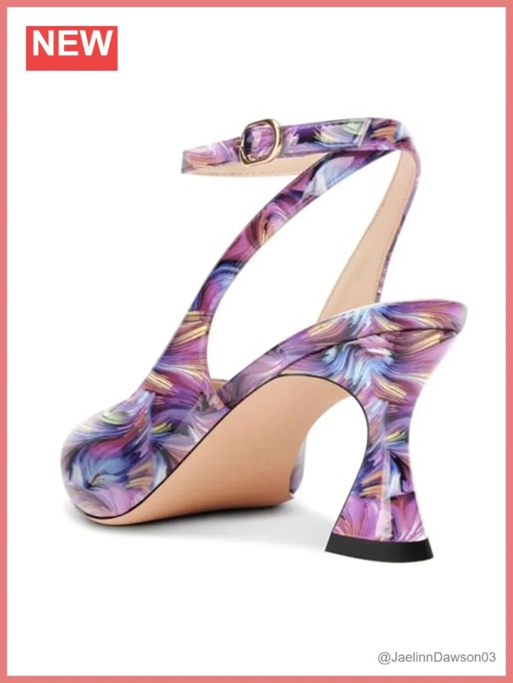 Women's Kitten Heel Slingback Pumps, Pointed Toe Ankle Strap Dress Shoes
